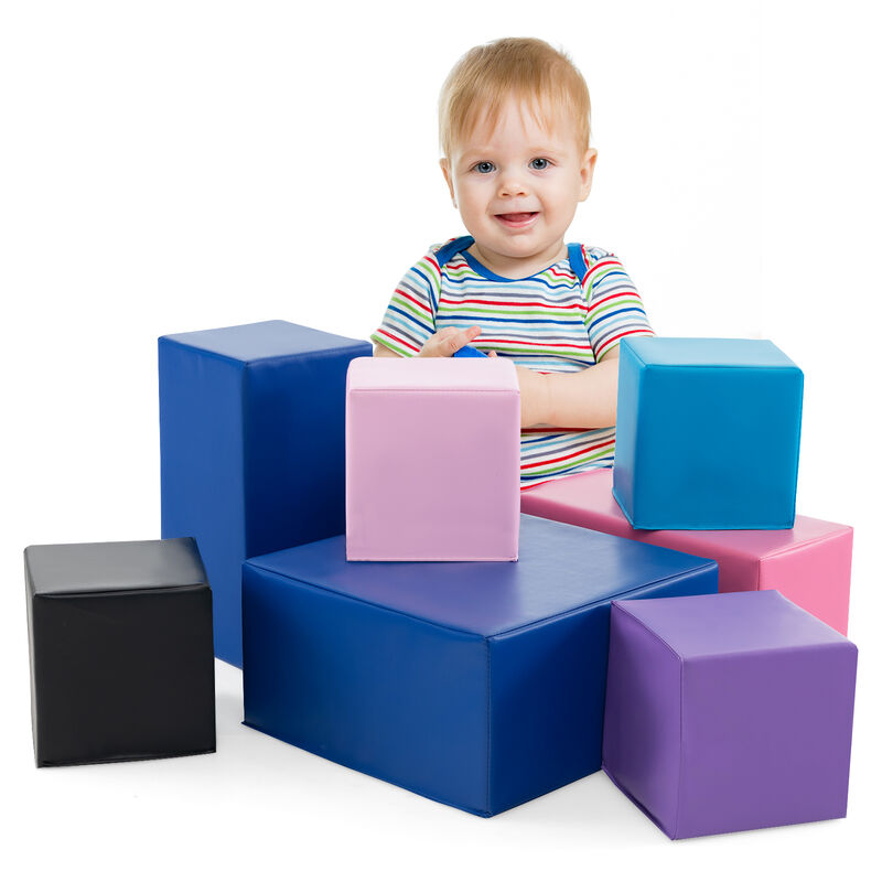 Colorful 7-Piece Foam Building Blocks Set for Kids and Toddlers
