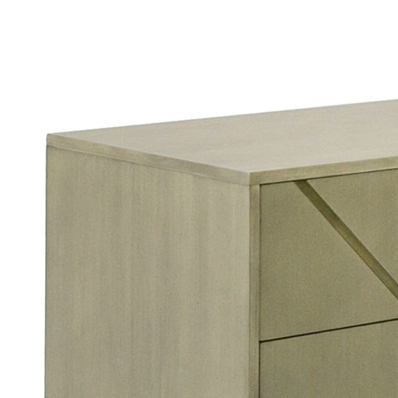 Cid Ren Dresser, 6 Drawers w Double X Detail, 66 Inch, Brown Birch Veneer - Benzara image number 3