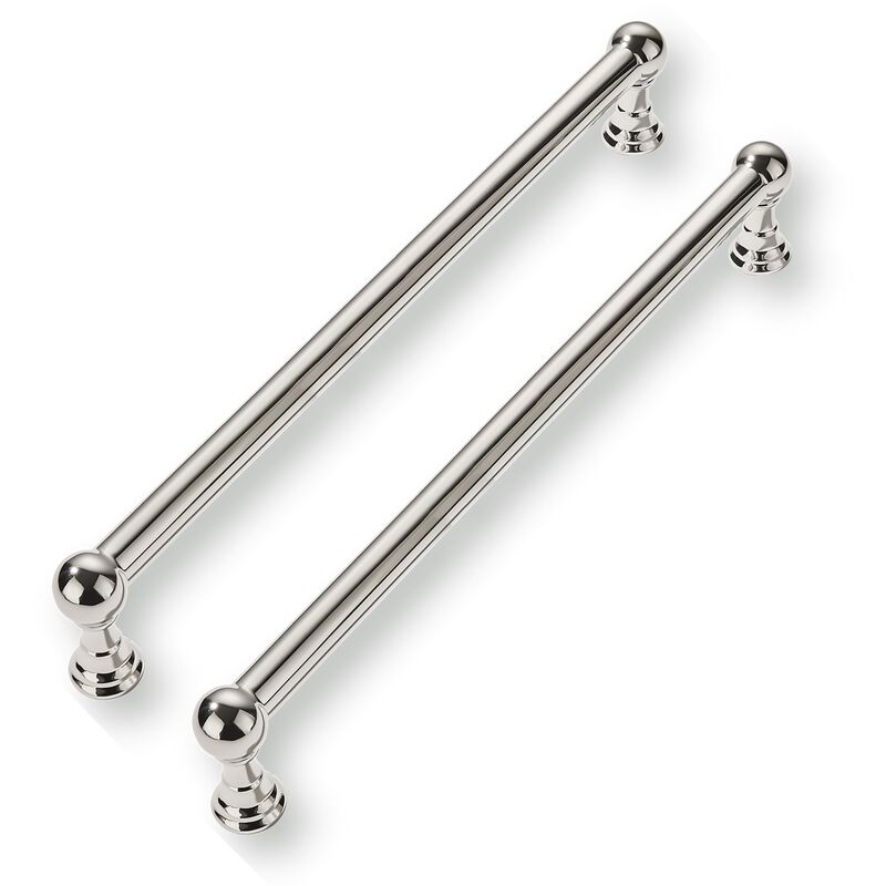 CABDM 2 Pack 12 Inch Solid Kitchen Cabinet Handles Polished Nickel Heavy Duty Cabinet Pulls Drawer Pulls Cabinet Hardware Kitche