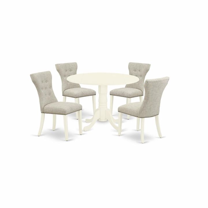East West Furniture Dining Room Set Linen White