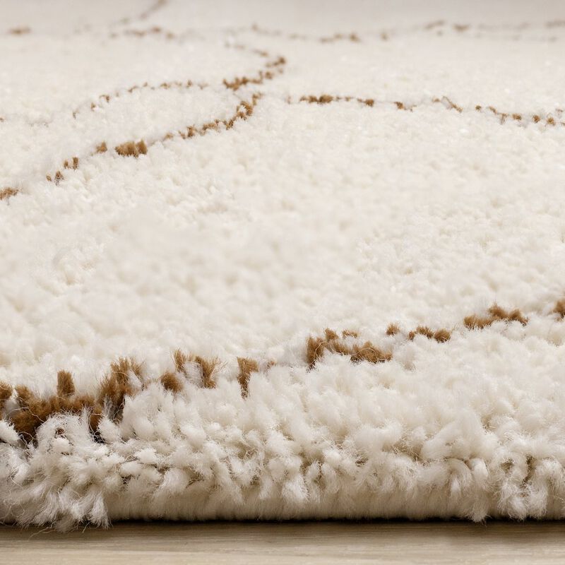 Novelle Home Madison Cream Brown Soft Arches Shag Rug, 5'3 x 7'7 image number 6