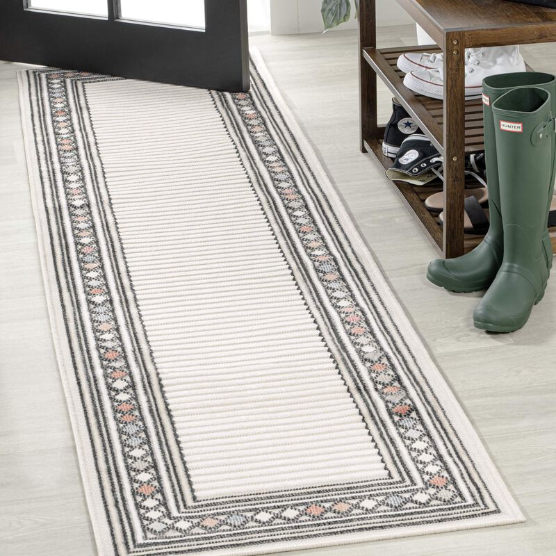 Sebastian High-Low Modern Diamond Border Area Rug