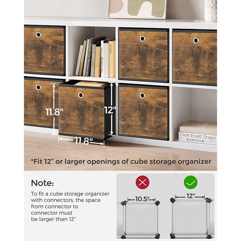 Foldable Storage Organizer Boxes &ndash; Set of 6 Storage Cubes for Clothes