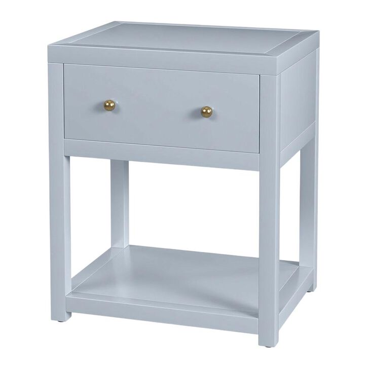 Butler Specialty Nora 21 in. W Wood 1 Drawer Small Nightstand with Shelf, Light Blue