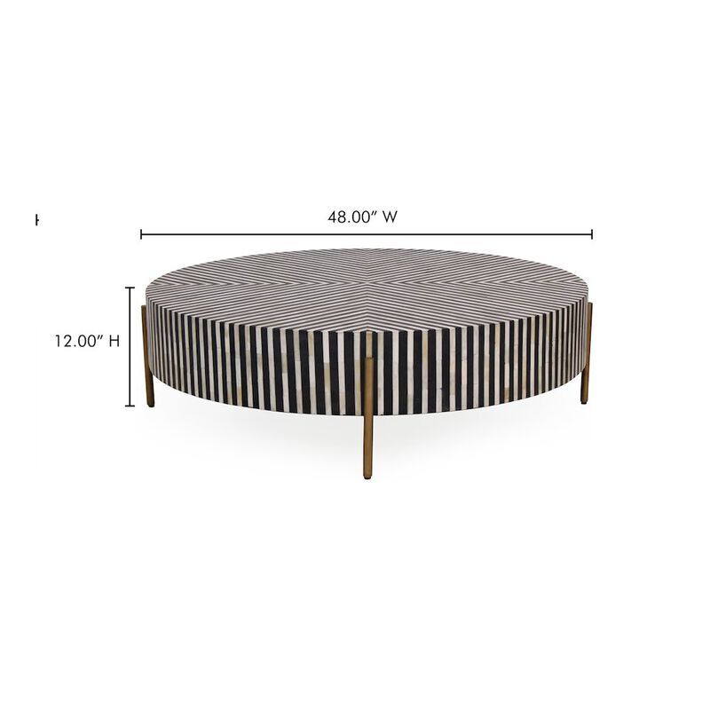 Moe's Home Collection Chameau Large Coffee Table Black and White