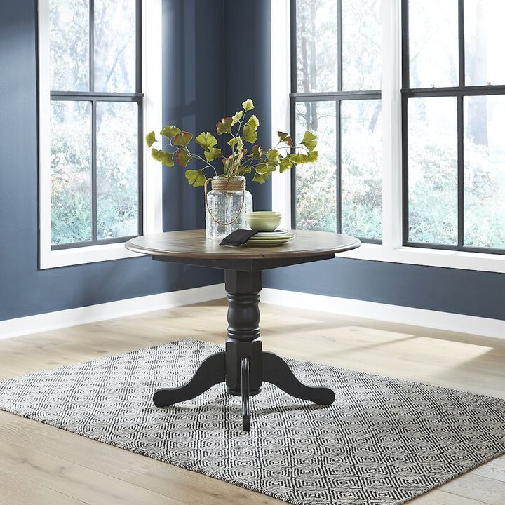 Liberty Furniture Carolina Crossing Drop Leaf Table Set - White w/ Antique Honey Tops