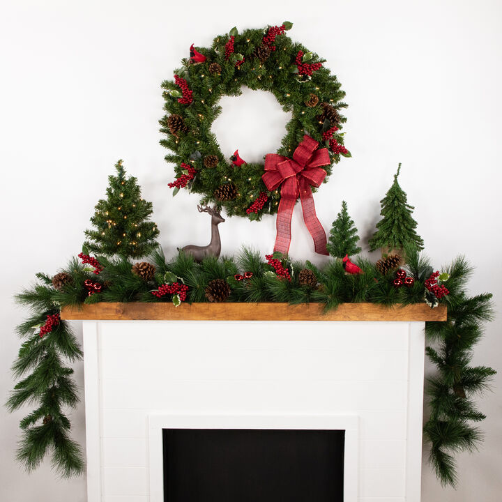 9' x 14" White Valley Pine with Pine Cones Artificial Christmas Garland - Unlit