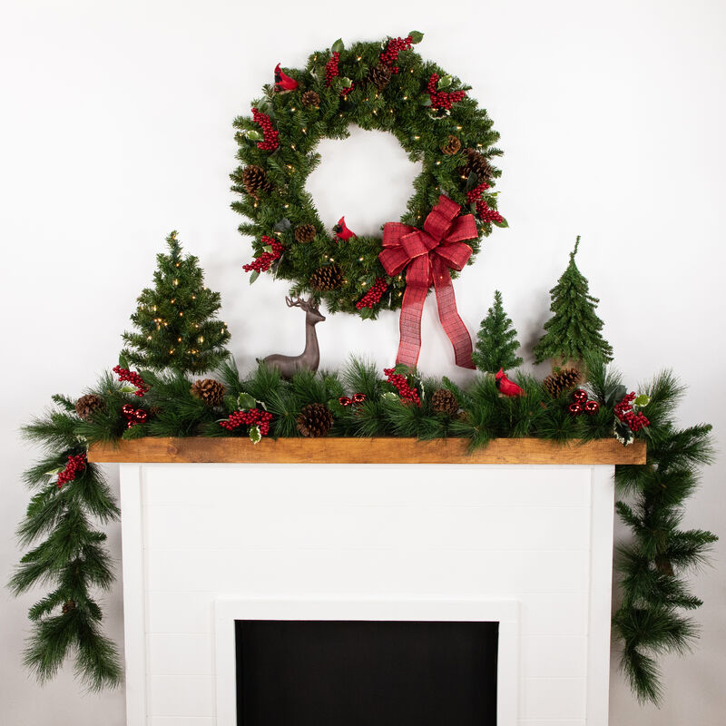 9' x 14" White Valley Pine with Pine Cones Artificial Christmas Garland - Unlit image number 1