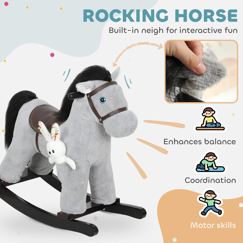 BreeBe Soft Plush Rocking Horse for Kids (2&ndash;5 Years) image number 3