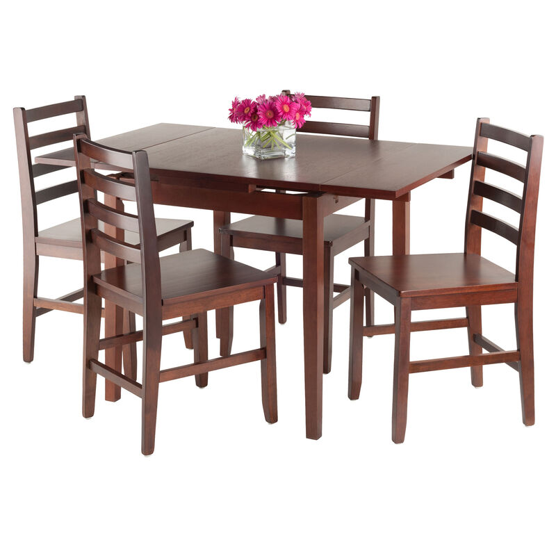 Winsome Pulman 5-PC Set Extension Table with Ladder Back Chairs