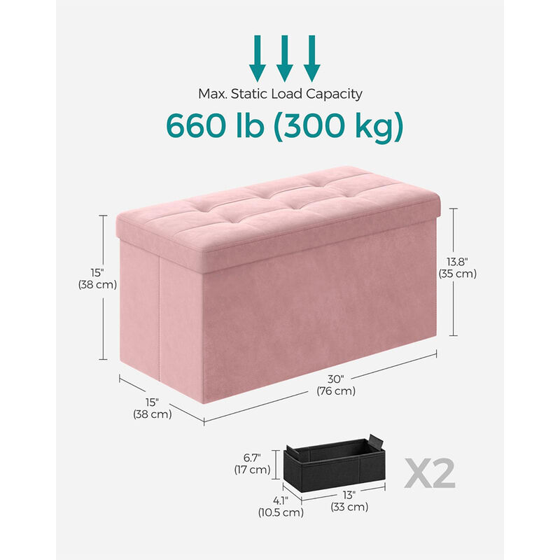 Foldable Storage Ottoman Bench for Space-Saving and Versatile Storage Solutions