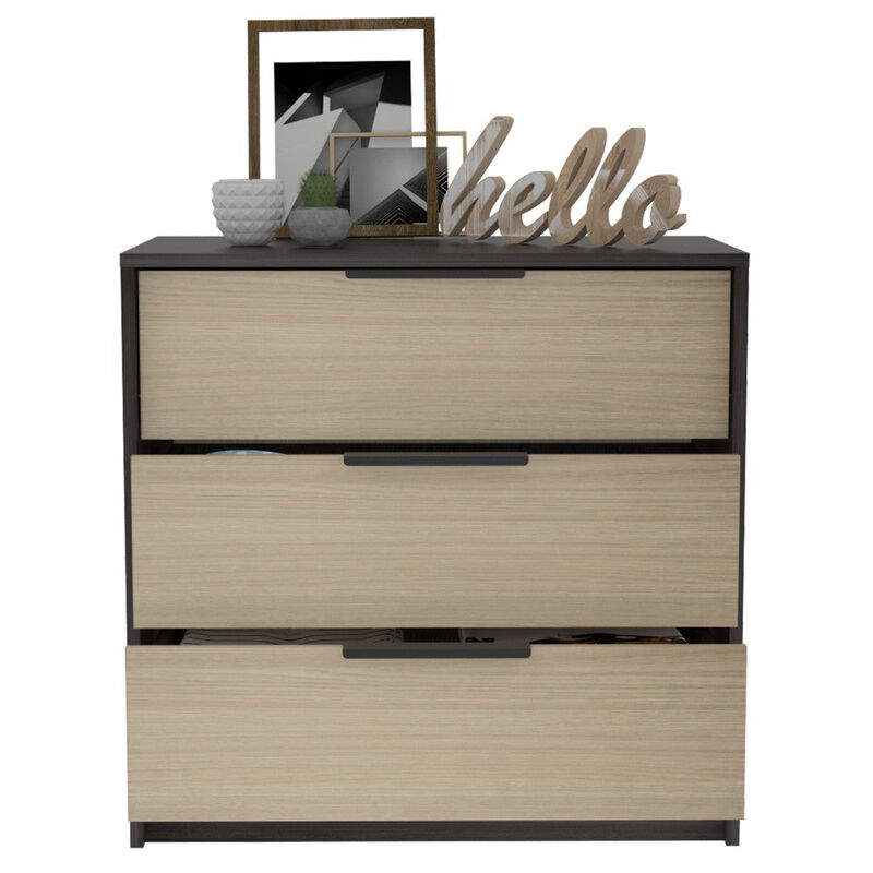 3 Drawers Dresser Maryland, Bedroom, Black / Pine