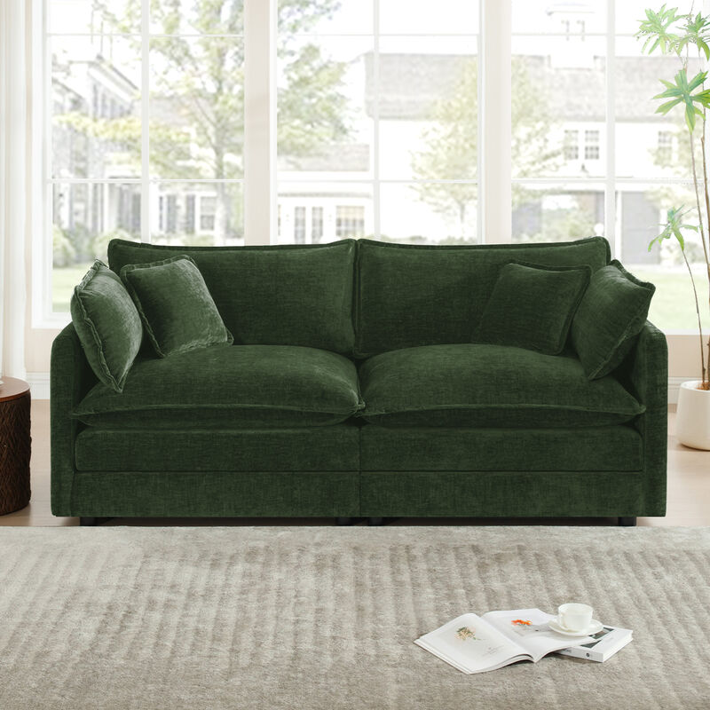 Crokud Modern Fabric Loveseat Sofa image number 3