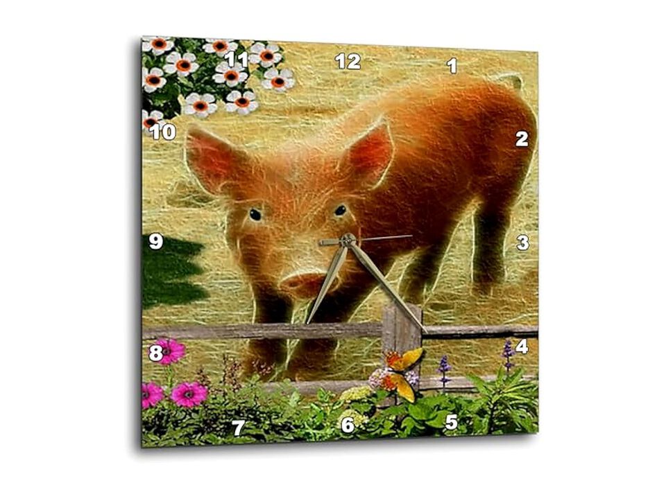 Little Pig Wall Clock 10 Inch Home Decor