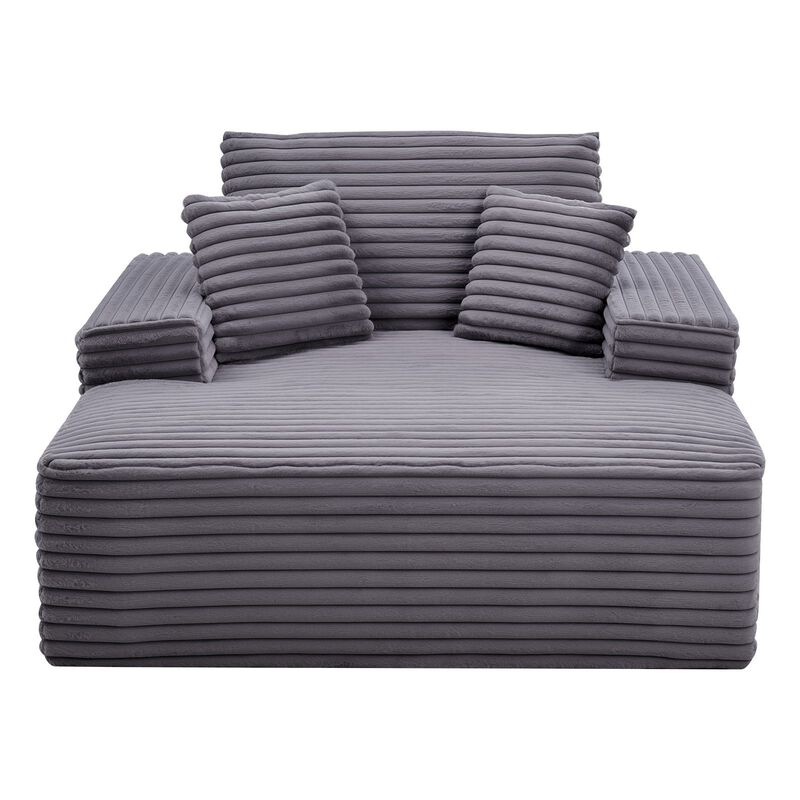 Boneless Chaise Lounge Chair, Oversized Upholstered Reading Sofa with Pillows image number 0