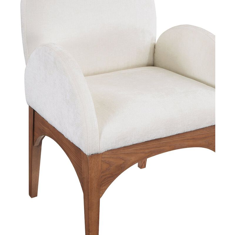 Meridian Furniture Waldorf Cream Chenille Fabric Dining Chair