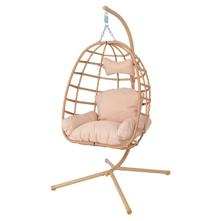 Hivvago Egg Chair with Stand & Washable Cushion