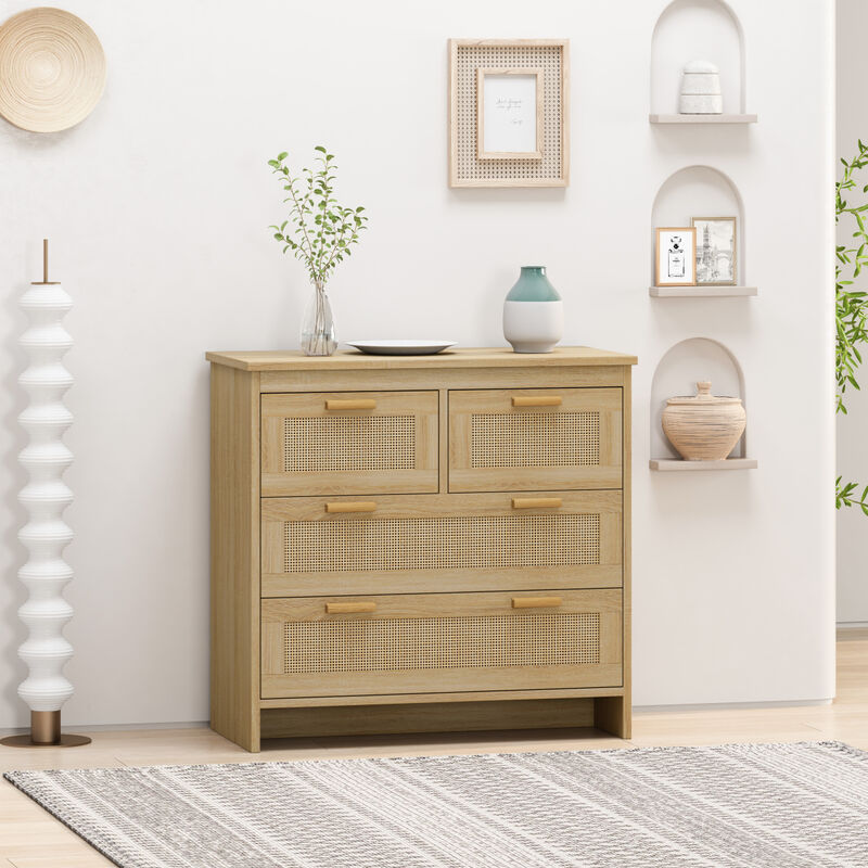 Streamdale 4-Drawer Rattan Cabinet for Home