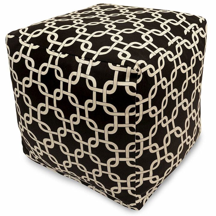 Majestic Home Goods Cube Pouf Links Black