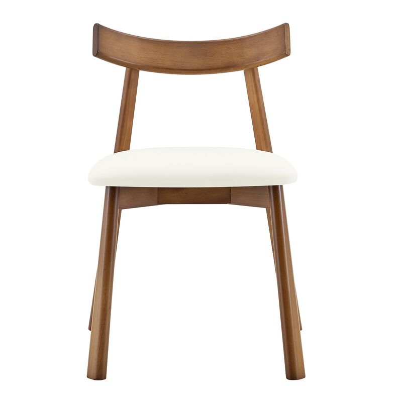 Whisen 2-Pack Solid Wood Dining Chairs with Curved Backrest, PU Leather Upholstered Chairs for Dining Room, Kitchen, Living Room image number 7