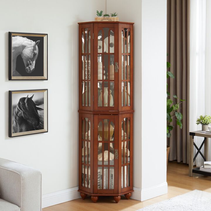 Lirmfu Corner Curio Cabinet