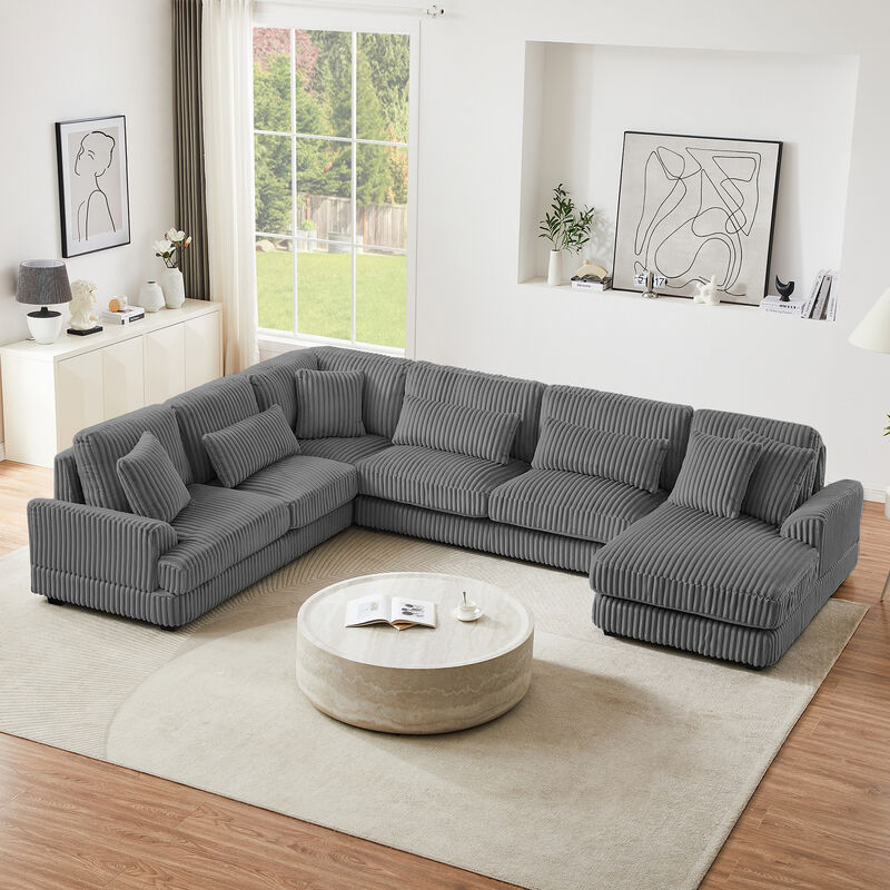 Merax Oversized Sectional Sofa U-shaped Sofa