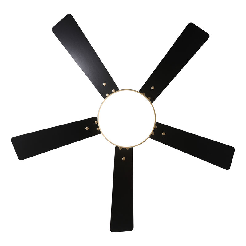 52" Modern Gold Reversible Dimmable Low Profile Flush Mount Smart Ceiling Fan with Light, APP Control and Remote image number 6