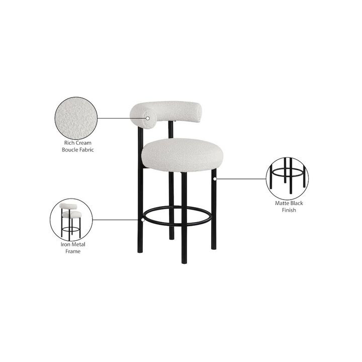 Meridian Furniture Bordeaux Boucle Fabric Stool, Set of 2