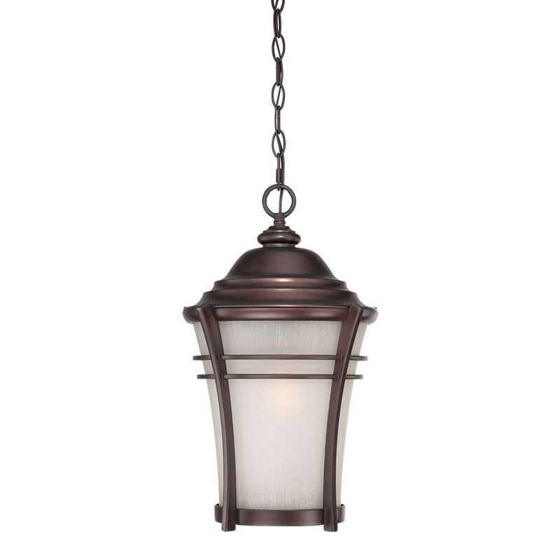 Decorative Frosted Glass Hanging Lantern for Porch, Patio, or Entryway