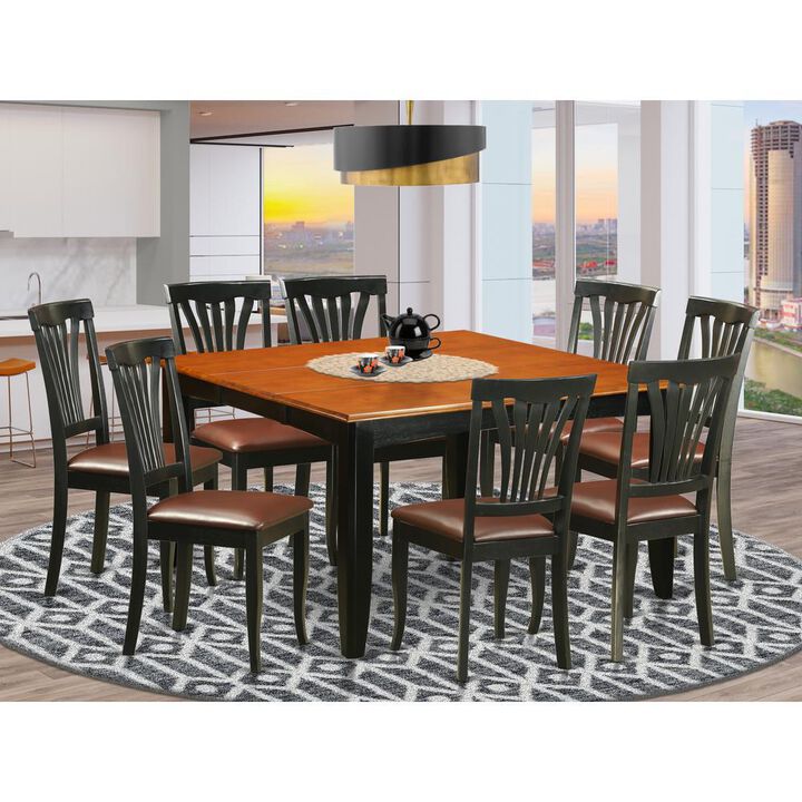 9 PC Dining room set-Dining Table and 8 Wood Dining Chairs