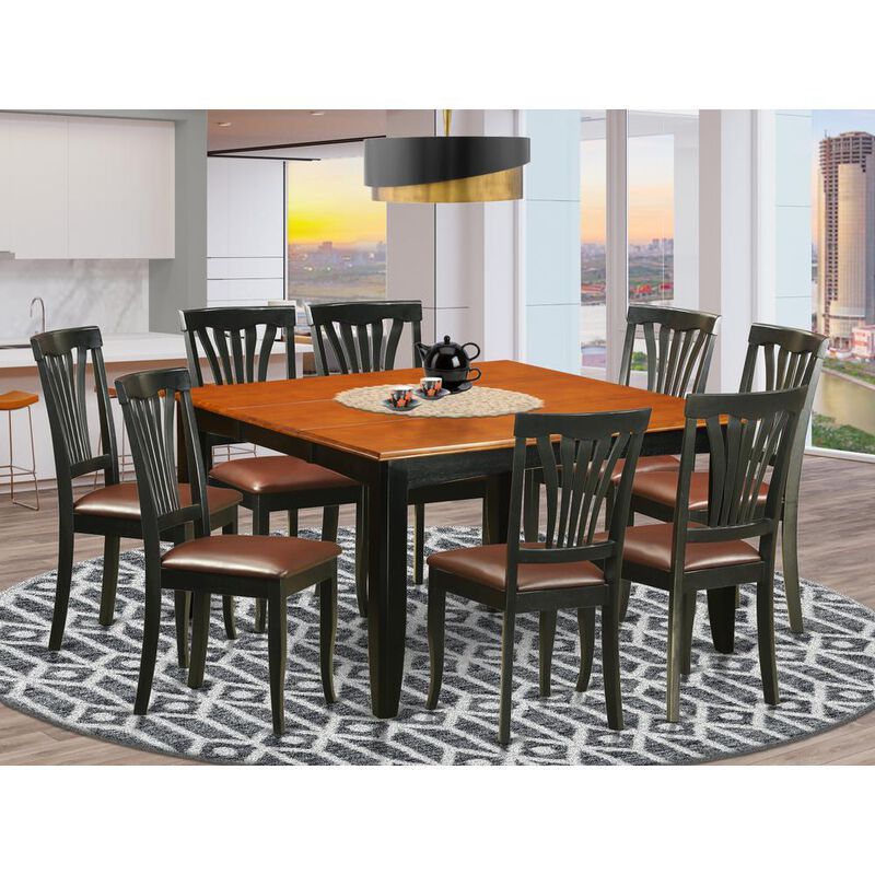 9 PC Dining room set-Dining Table and 8 Wood Dining Chairs
