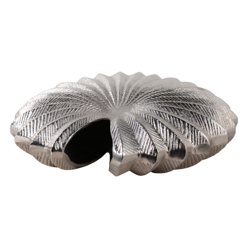 Seashell Metal Vase, Silver image number 5