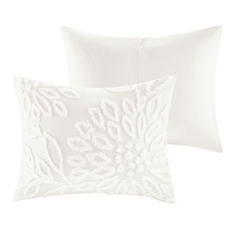 Gracie Mills Anita 3-Piece Farmhouse Tufted Cotton Chenille Floral Comforter Set
