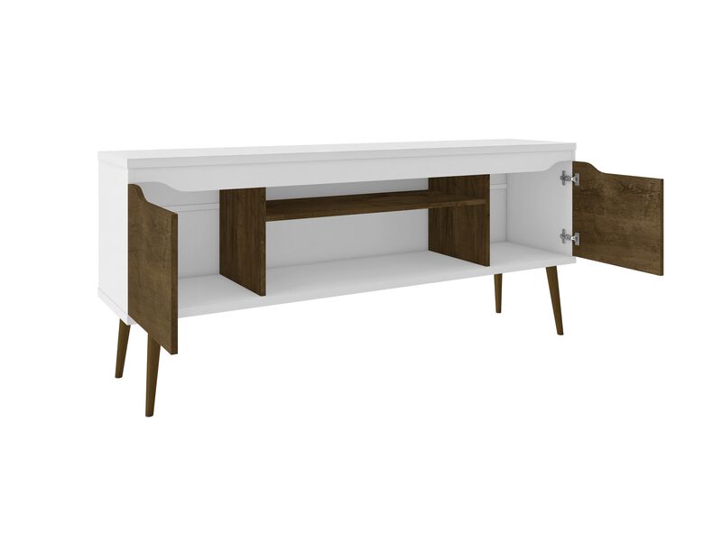 Bradley Brown and White TV Stand