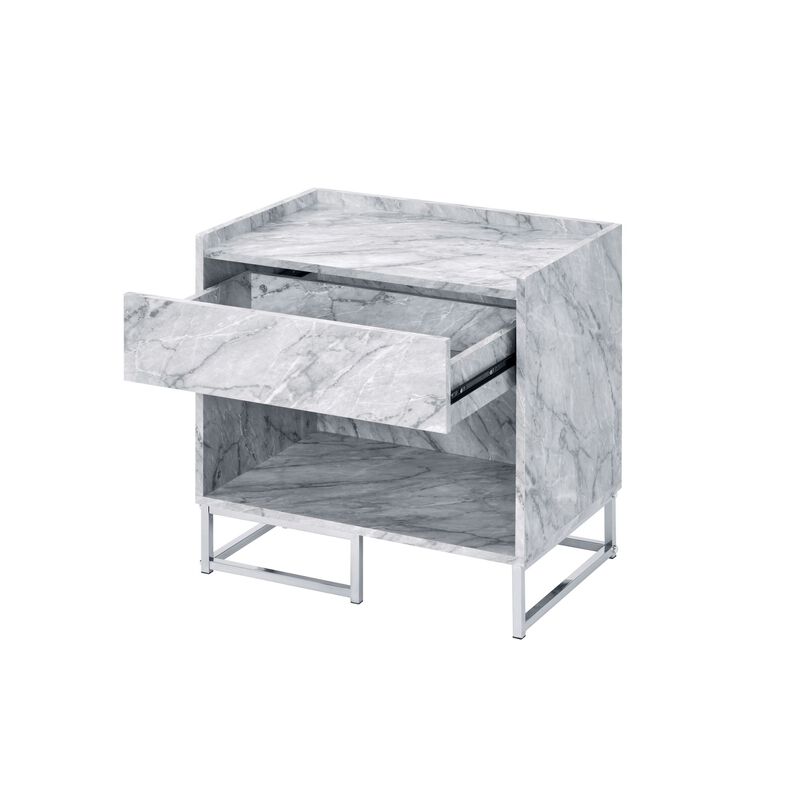 Contemporary White Accent Table image number 6