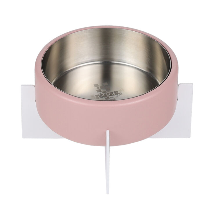 Intersecta Concrete and Stainless Steel Bowl 16oz (2 Cups) with Metal Stand Pet Feeder