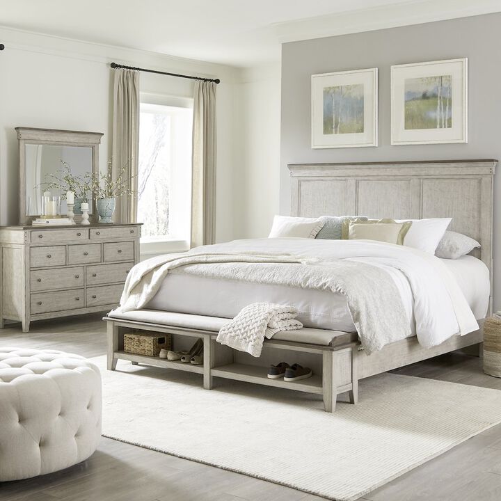Liberty Furniture Queen Storage Bed, Dresser & Mirror in Poplar Solids w/ Pine & Alder Veneers