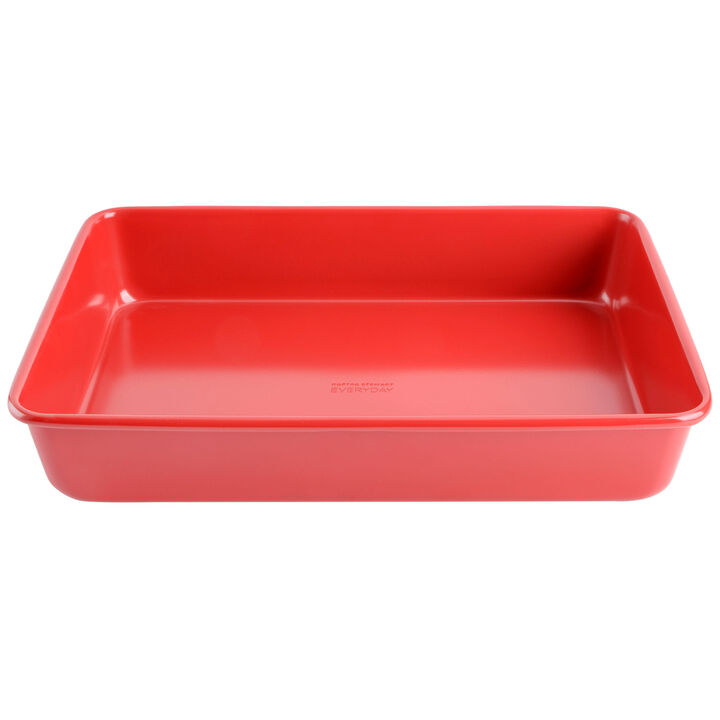 Martha Stewart Everyday 13 Inch Nonstick Carbon Steel Rectangular Baking Pan in Red