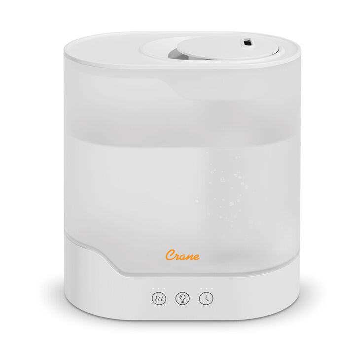 Crane 0.7 Gallon Top Fill Cool Mist Humidifier and Aroma Diffuser, with Color-Changing Night Light and Aroma Diffuser Function, Humidifier For Bedroom, Office or Nursery