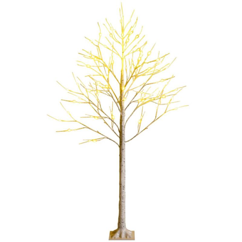 Hivvago Pre-lit White Twig Birch Tree for Christmas Holiday with LED Lights