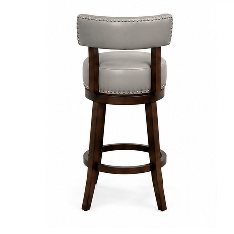 Shirley Contemporary 29" Barstool With pu Cushion, Gray Finish, Set of 2 image number 4
