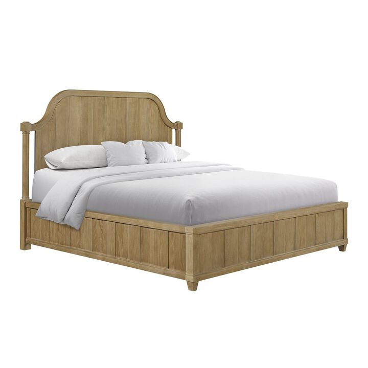 Bernards Magnolia King Planked Panel Bed - Almond
