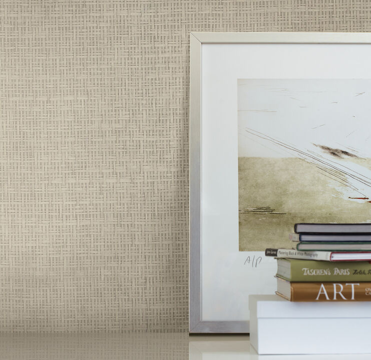 Tatami Weave Grey & Taupe Wallpaper