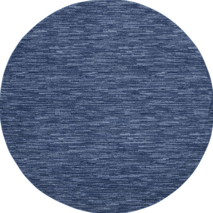 HomeRoots 10' Navy Blue And Denim Blue Round Indoor Outdoor Area Rug