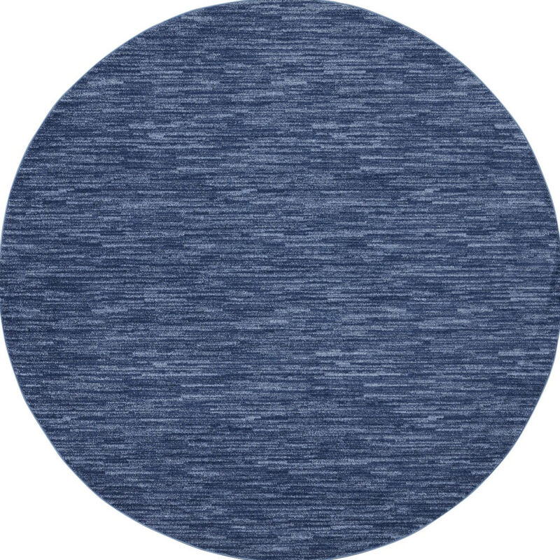 HomeRoots 10' Navy Blue And Denim Blue Round Indoor Outdoor Area Rug image number 0