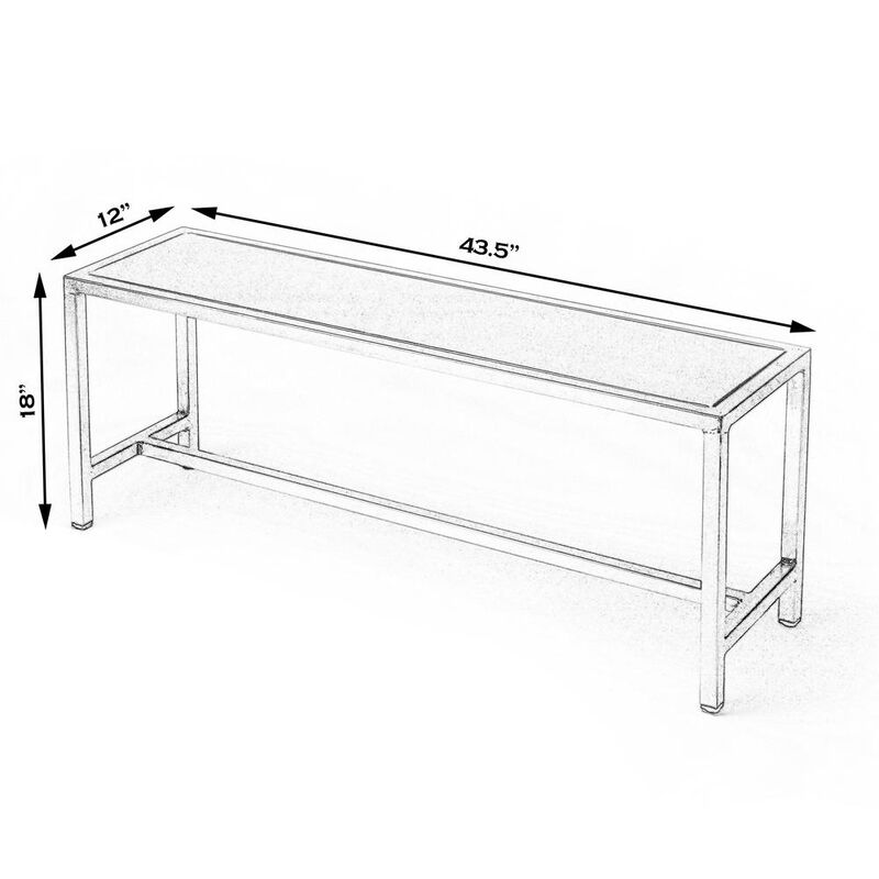 Butler Specialty Tribeca Iron 43.5"W Bench, Silver image number 5
