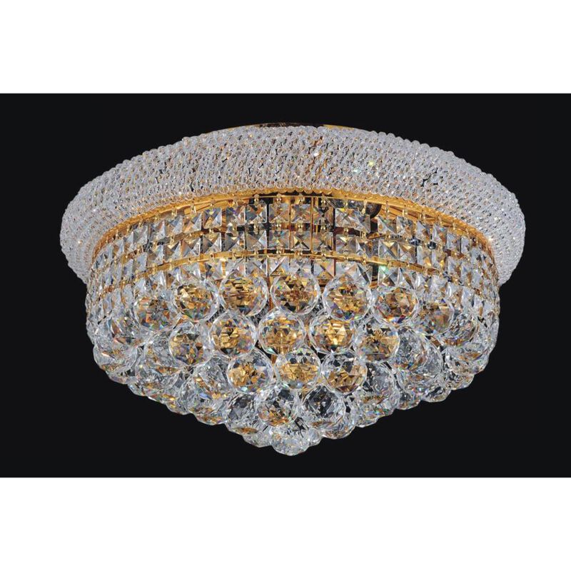 Empire 8 Light Flush Mount With Gold Finish