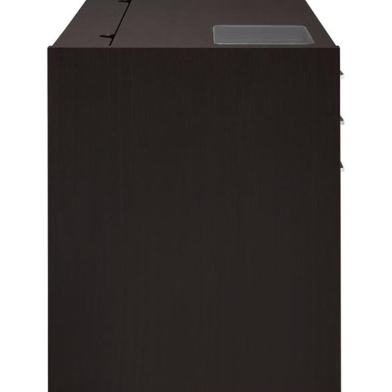 Contemporary Wooden Connect IT Computer Desk, Brown - Benzara