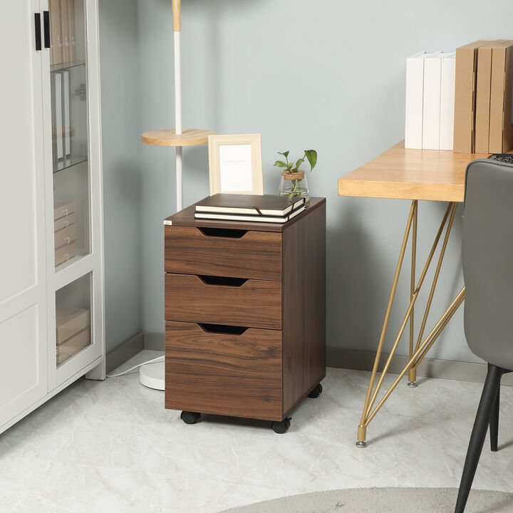 Hivvago Rolling 3-Drawer File Cabinet for Office Storage