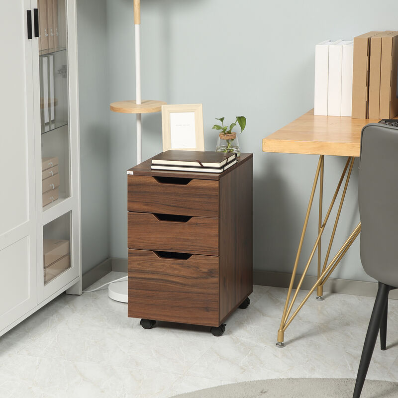 Hivvago Rolling 3-Drawer File Cabinet for Office Storage image number 1